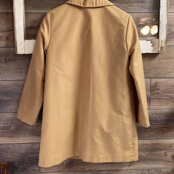 Ladies Coat Button Up Tan Jacket,Faux Fur Removeable Lining, Size Large, Vintage - Picture 5 of 7